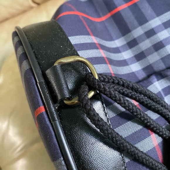 Vintage Burberry Bag COA Nova Check Drawstring Bucket Backpack Navy - Picture 11 of 15